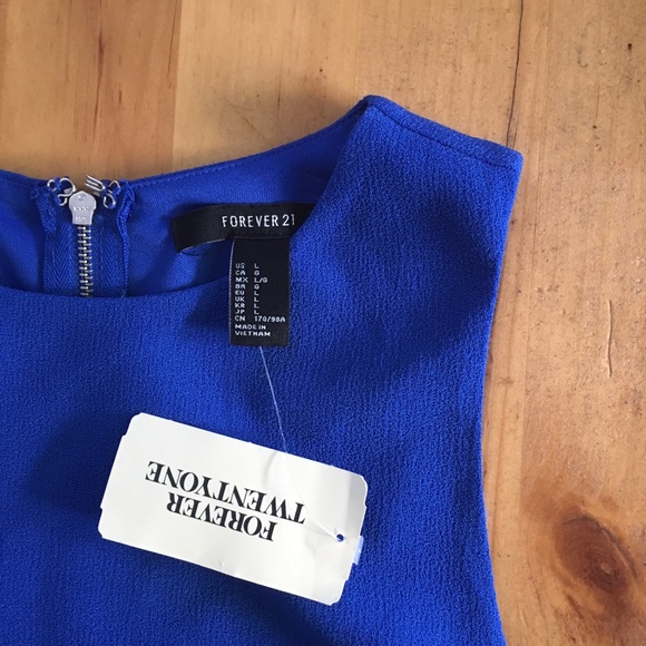 Forever 21 Blue Cutout Dress Size Large New - Picture 9 of 9